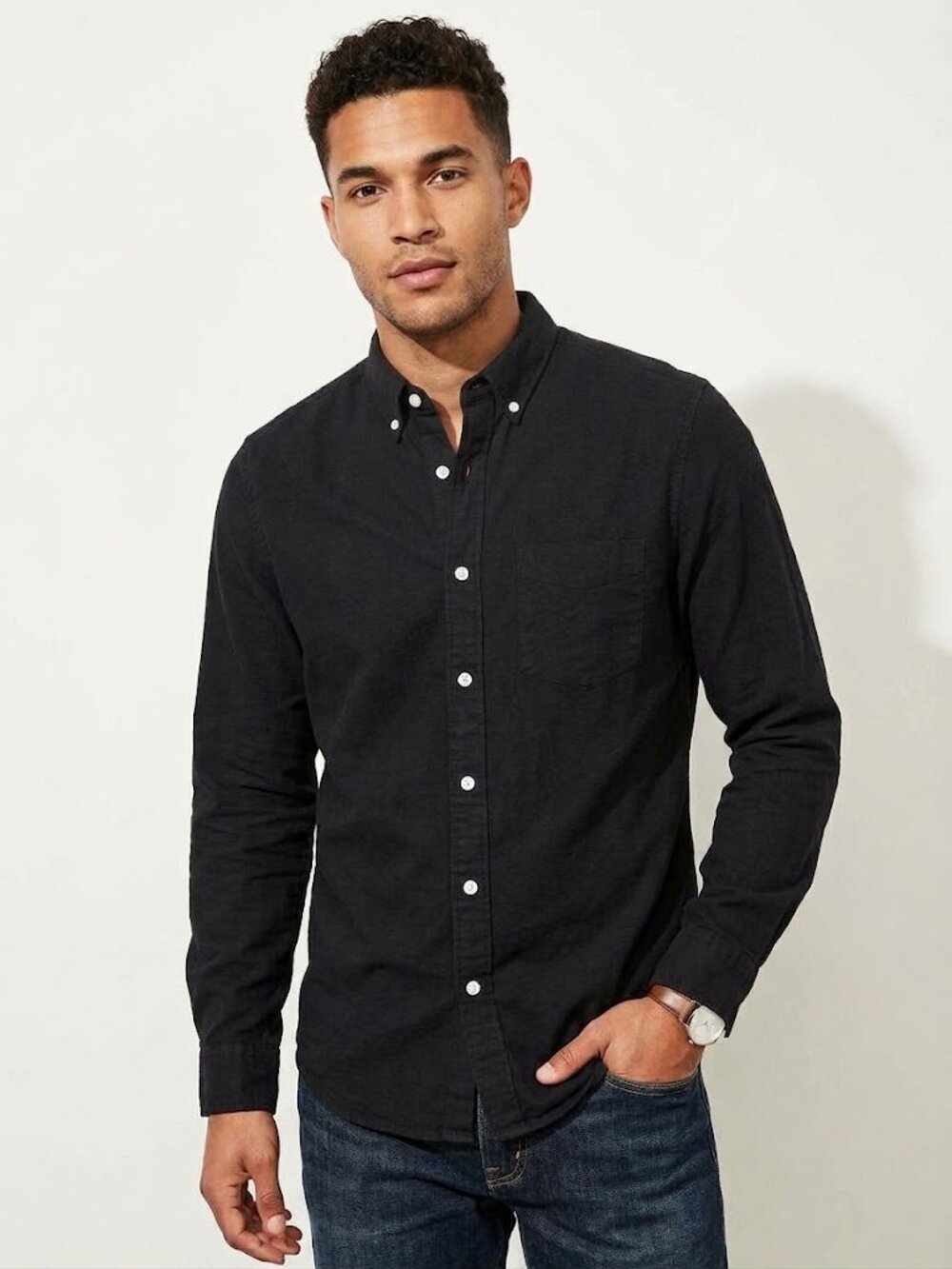 American Eagle Seriously Soft Black Shirt Men’s Small Preppycore Normcore